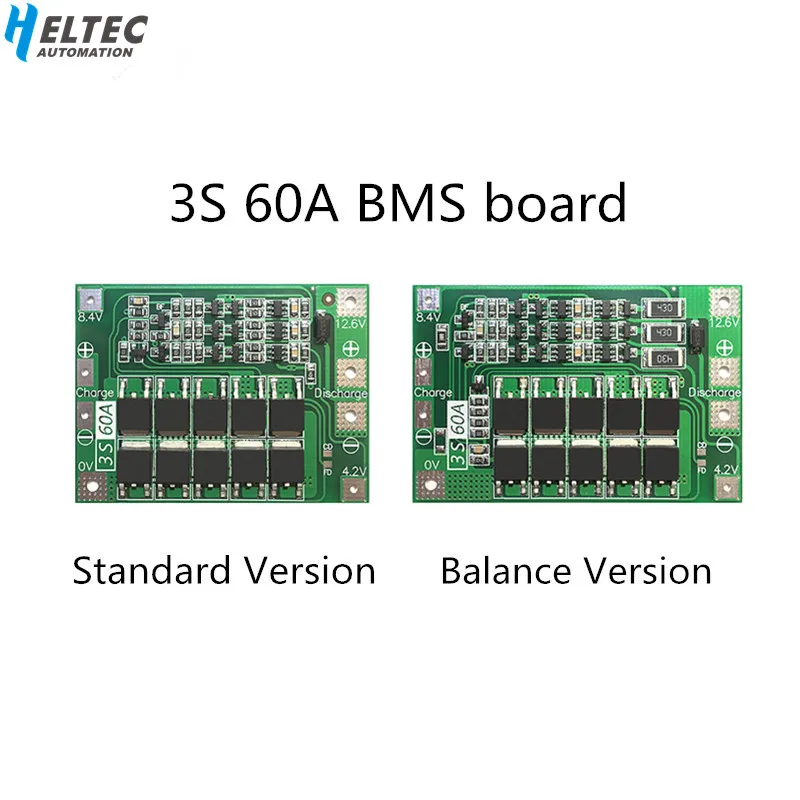 Плата BMS Balance 3S 60A/li ion 12 6 В 18650 PCM защитная плата для литий ионных