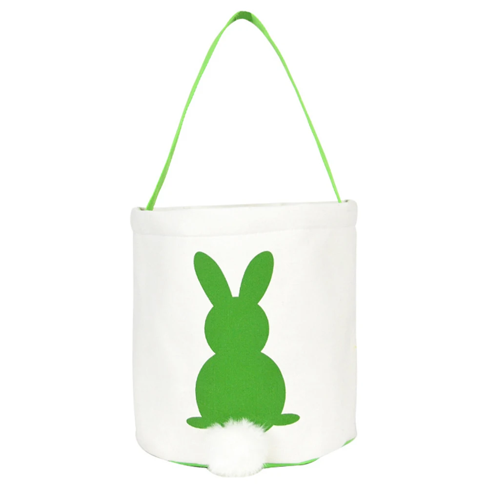 Счастливые пасхальные мешочки с кроличьими ушками, детские подарочные пасхальные корзины, 4 цвета, вечерние украшения для дома, кролик, забота, сумки яйцо, дропшиппинг - Цвет: Армейский зеленый
