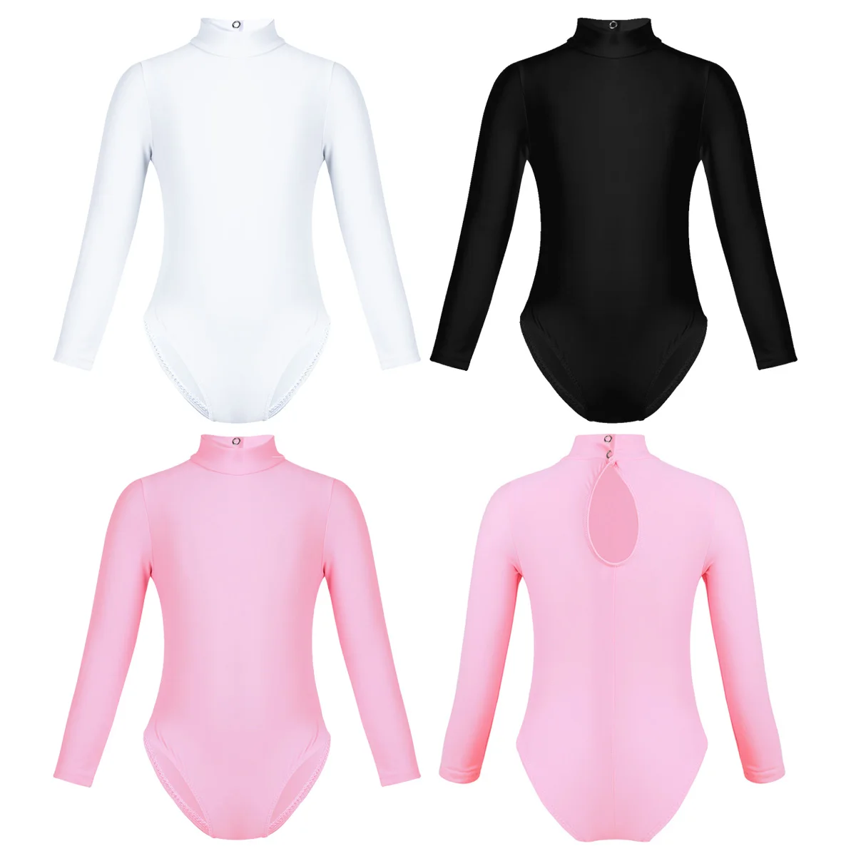 

Kids Mock Neck Ballet Leotard Girls Long Sleeves Gymnastics Leotards Bodysuit Acrobatics Figure Skating Jumpsuit Dancewear