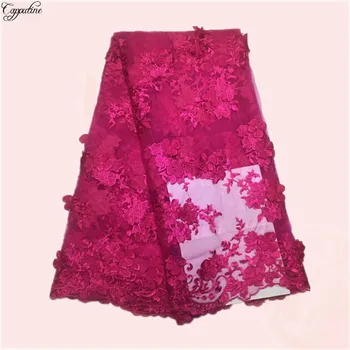 

Latest Pattern African French net Lace Fabric Tulle Lace Fabric For Occasion dress PNZ326(5yards/lot)