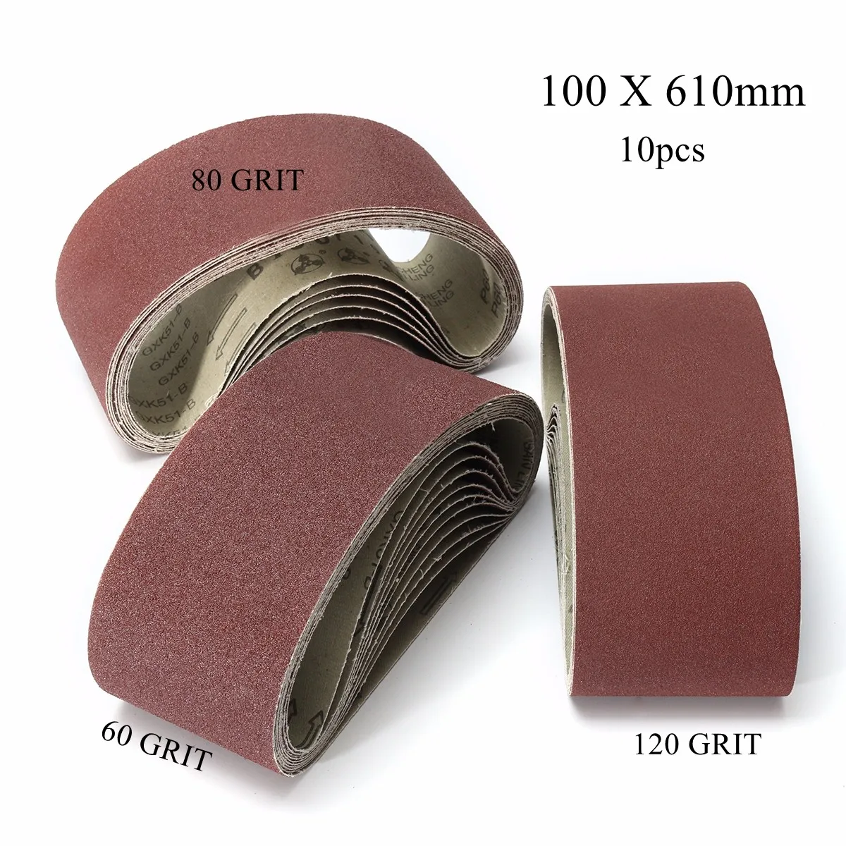 Шлифовальная машина для лент 10 шт. 60 80 120 зерен полировки и Dremel 100x610mm|Абразивные