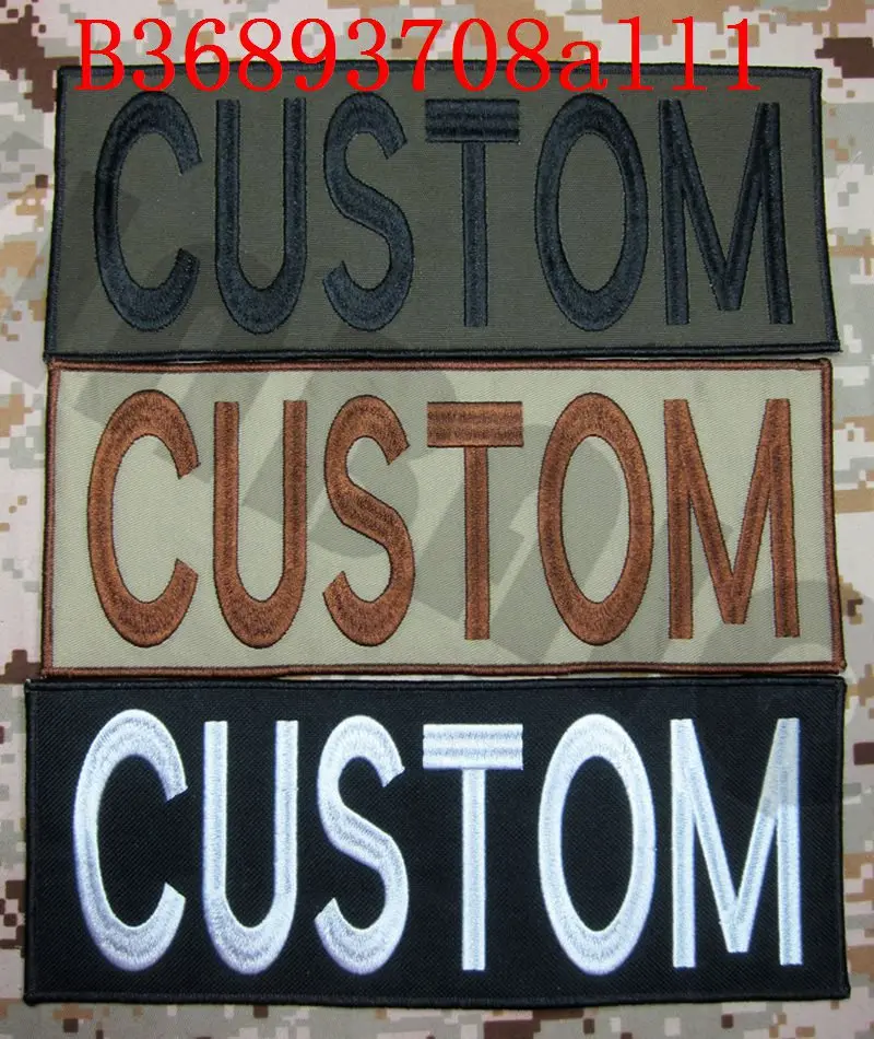 

Embroidery Hook Back Of The Body patch 25cm Custom name Tape Text brand