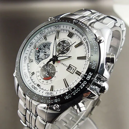 4 COLORS NEW CURREN DATE JAPAN MOVT FULL STAINLESS STEEL WRIST WATCH DIVE SPORTS STYLE MILITARY
