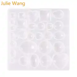 Julie Wang прозрачный силиконовый Смола Кабошон пресс-формы Набор DIY из эпоксидной смолы литье геометрические формы инструмент для