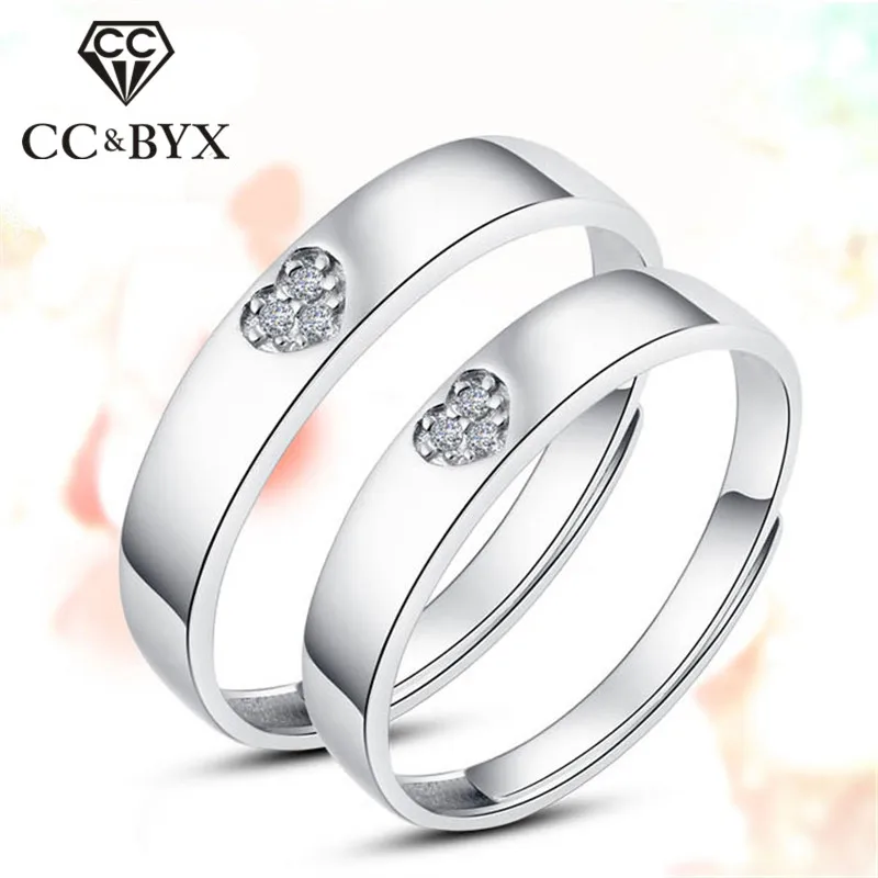 CC Fashion Jewelry Couple Rings For Men And Women Heart Adjustable