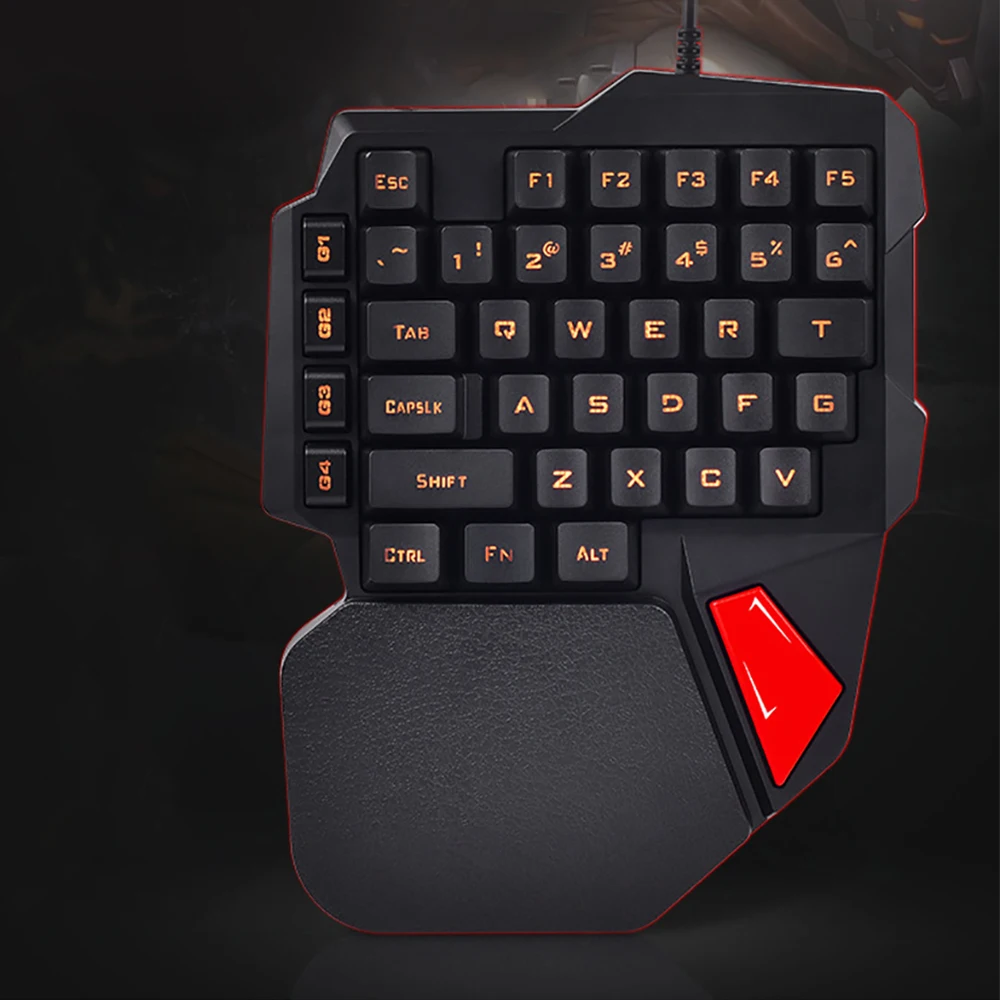 

Mini Wired Gaming Keypad Mechanical Feel Single-handed Backlit Laser keycap Keyboard 38 Keys One-handed Keyboard for LOL/PUBG