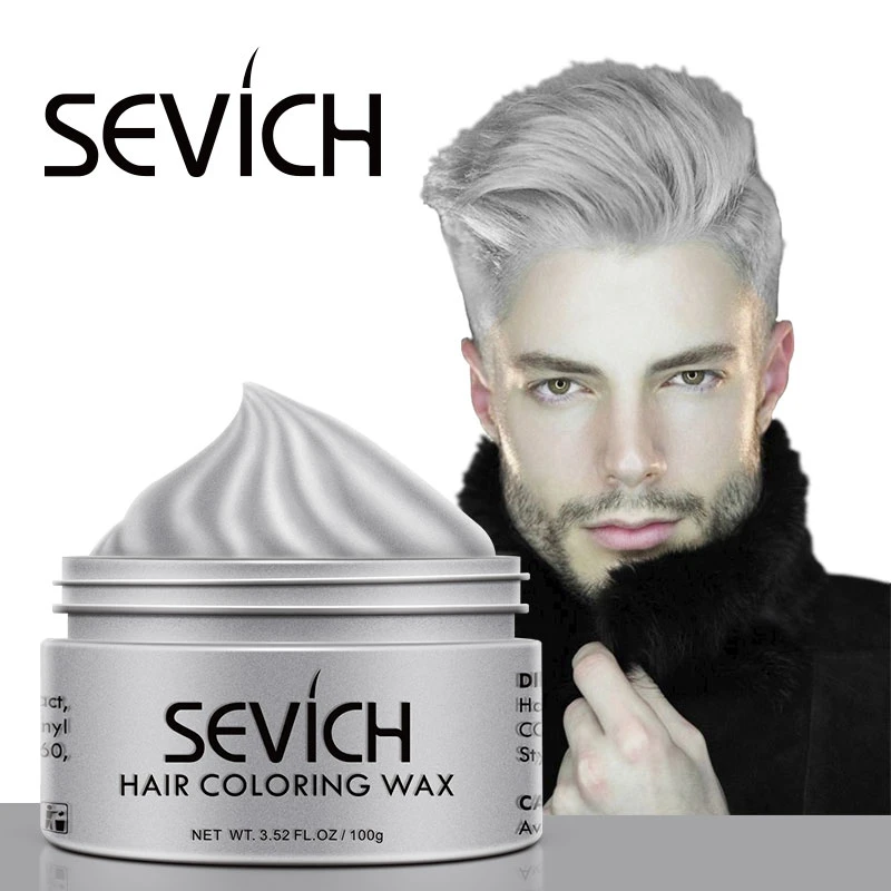 Reconocimiento Es una suerte que Estado Sevich cera de Color temporal para el cabello para hombre, Gel para tinte  de cabello, pasta moldeadora de una sola vez, Color gris plateado,  120g|Cuencos para mezclar el tinte de pelo| -