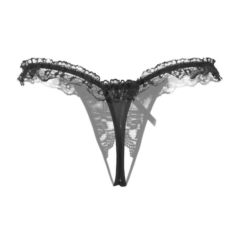 Нижнее бельё для девочек женщин стринги пикантные Crotchless нижнее белье кружево