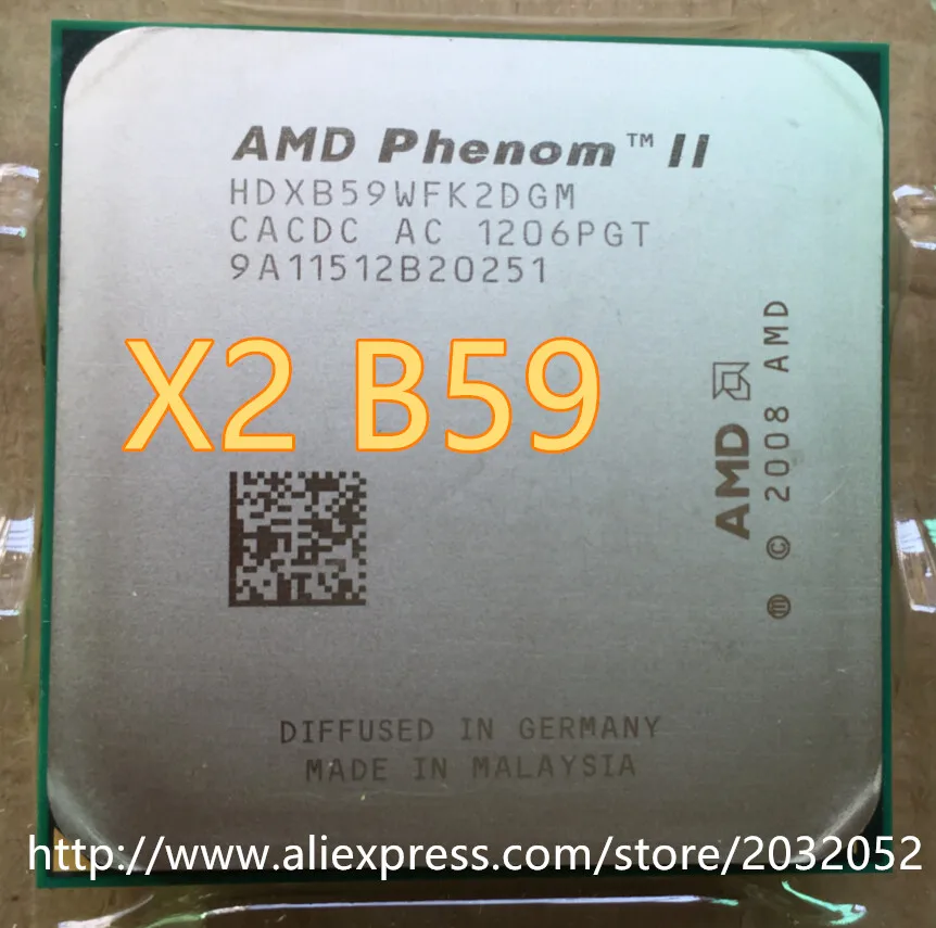 AMD Phenom II X2 B59 Процессор/6 M/3,4G/AM2+/AM3 Настольный двухъядерный процессор AMD(работает