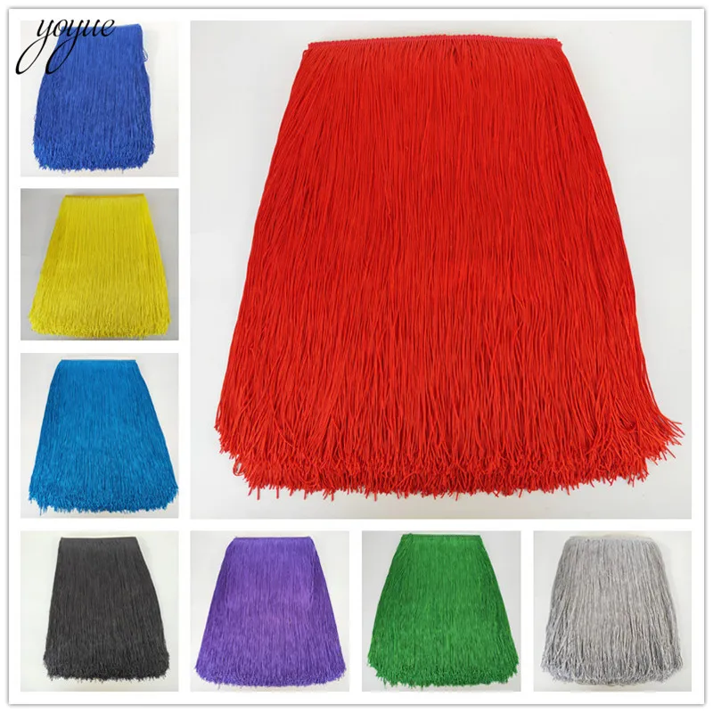 YOYUE 10Yards/lot 50cm Wide Lace Fringe Trim Tassel Fringe Trimming For DIY Latin Dress Stage Clothes Accessories Lace Ribbon YOYUE 10Yards/lot 50cm Wide Lace Fringe Trim Tassel Fringe Trimming For DIY Latin Dress Stage Clothes Accessories Lace Ribbon