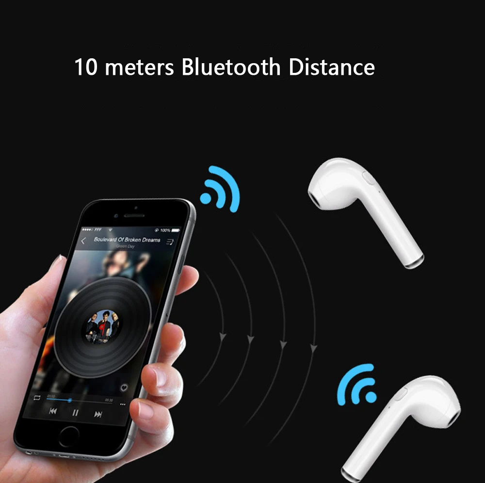 Genuine i7s TWS Wireless Earphones V4.2 Bluetooth Bass Headsets With Microphone Charging Case For Xiaomi Samsung iPhone Meizu PC (5)
