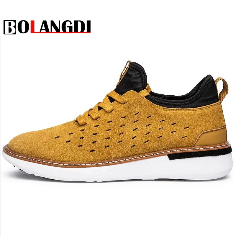 

Bolangdi Spring Genuine Leather Breathable Men Sneakers Shoes Brand Outdoor Men's Sport Shoes Comfortable Training Running Shoes