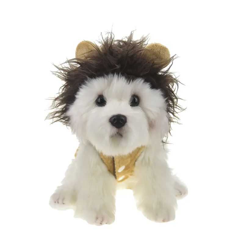 Забавный парик льва Хэллоуин Собака Щенок костюм наряд Зимняя Теплая Флисовая одежда для кошечек теплая куртка одежда для чихуахуа Йорк