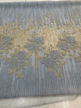 

Beaded Embossed Lace 4016--5 African Tulle Lace and Flash High Quality Nigerian Lace Wedding Dress Fabric