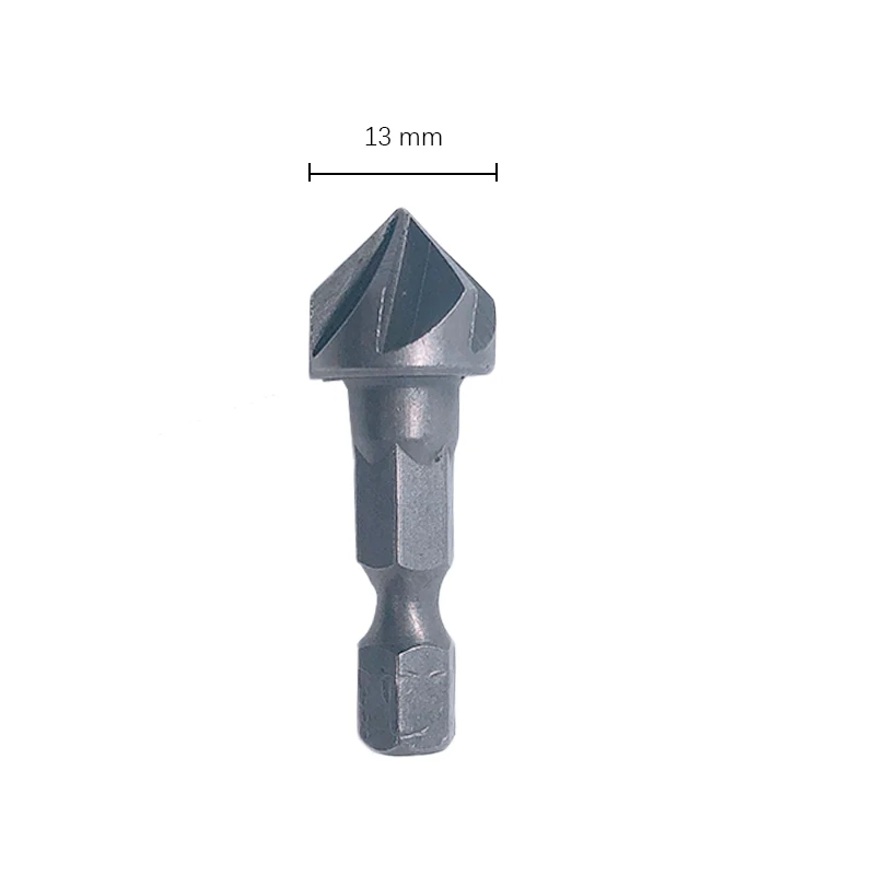 

TOVIA 1pcs 6 Flute 13mm Countersink Drill Bit 90 Degree Point Angle Chamfer Countersinking Cutter 1/4'' Round Shank Power Tool