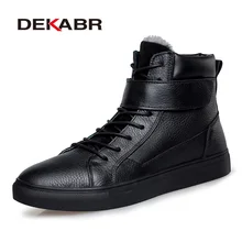 DEKABR/Большие размеры 48; Новые мужские ботинки; зимние ботинки; теплая меховая и плюшевая модная мужская обувь кроссовки на шнуровке