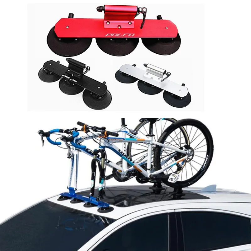 Porte-bicyclette Avec Support à Ventouse de Toit de Voiture Vélo de Montagne Set 