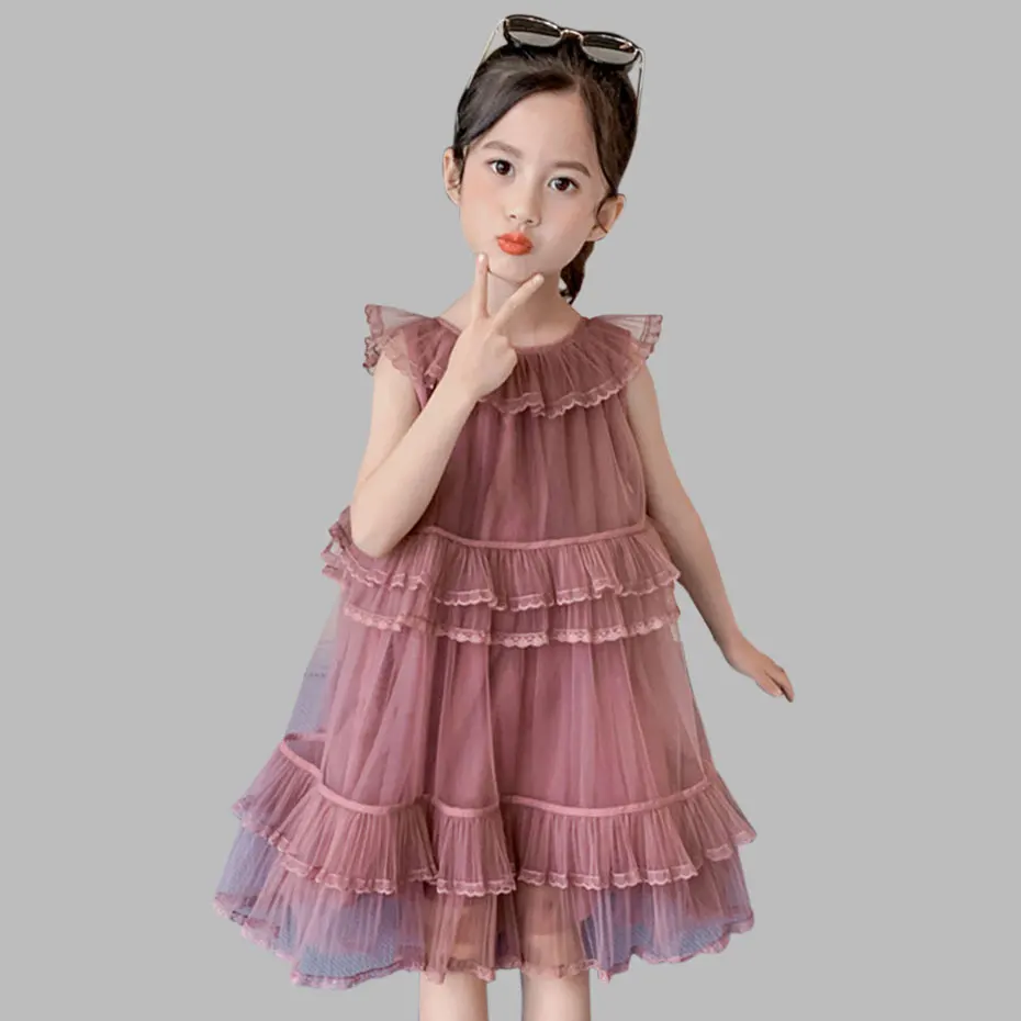 

Dresses For Girls Dress Mesh Vetement Children Girl Sleeveless Children'S Summer Dress Teenage Clothes For Girls 6 8 10 12 13 14