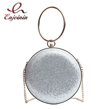 

Bling Bling Fashion Sequin Metal Ring Tote Women's Party Handbag Chain Purse Bolsa Crossbody Mini Messenger Bag Shoulder Bag