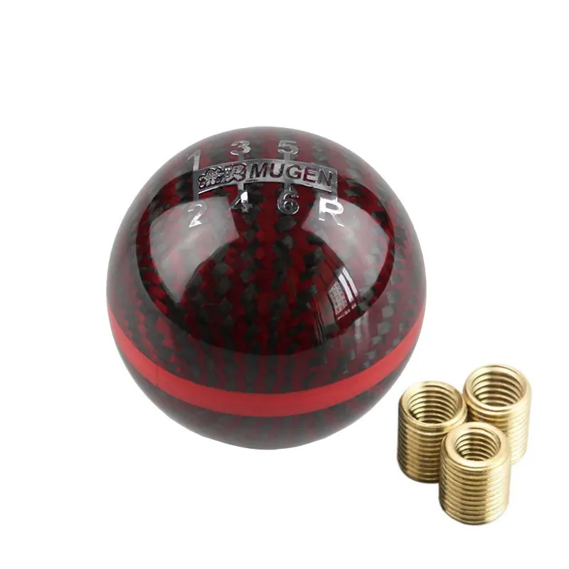 Универсальный из натурального углеродного волокна Mugen 5/6 Скорость ручной/автоматическая ручка переключения сферической Шестерни рукоятка рычага переключения передач RS-SFN013 - Название цвета: 6-red-red