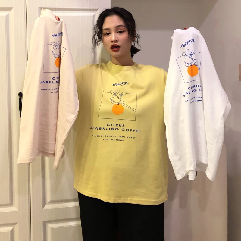 Billige 3 farben 2019 koreanische stil sommer kurze druck kurzarm t shirts frauen t shirt femme (C6313)