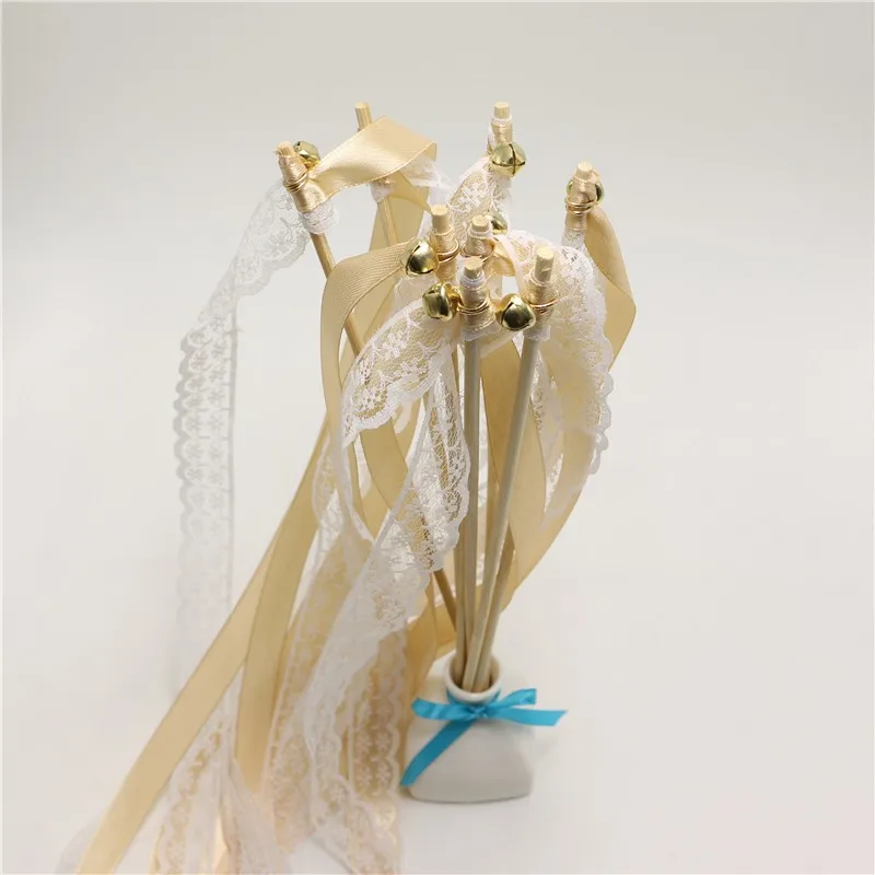 Champagne White Ribbon Diy Wands Twirling Stream Lace Ribbon