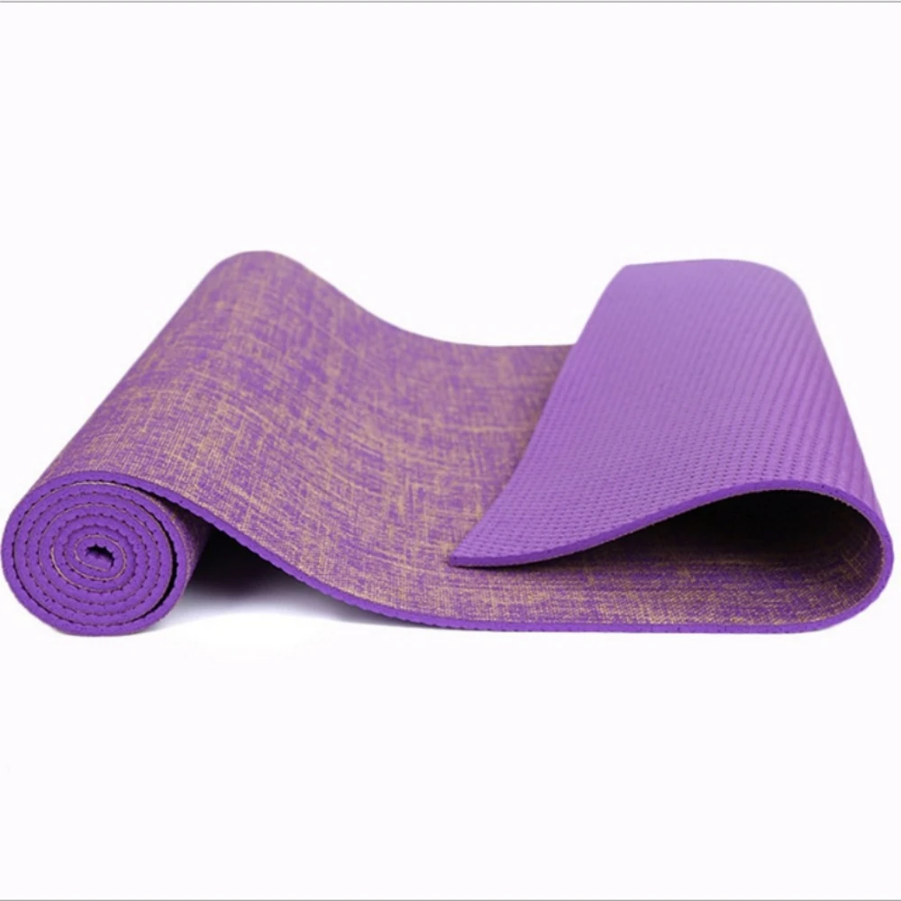 5MM Natural Jute Yoga Mat 183*61cm Linen Material Yoga Mat Non-slip Mat Yoga acupressure Yoga Healthy Yoga Gym Mat for Fitness