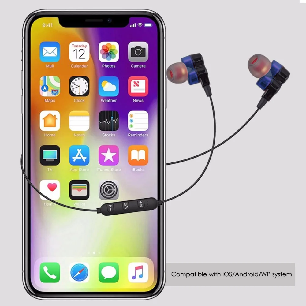 Wireless Headphone In ear Bluetooth Earphone Sports Sweatproof Stereo Headphone With Handsfree Mic For Phone Auriculare