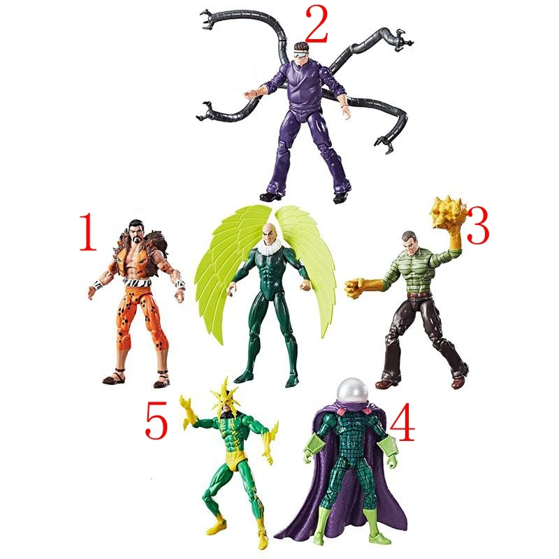 3,7" Marvel Legends Человек-паук Mysterio Kraven доктор Осьминог сандмен фигурка игрушка Brinquedos Фигурки Коллекция Модель подарок