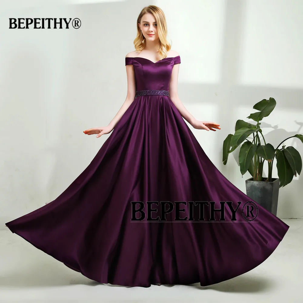 Vestido de festa, длинное вечернее платье трапециевидной формы, винтажное платье с открытыми плечами, платья для выпускного вечера, пояс со стразами, Robe De Soiree