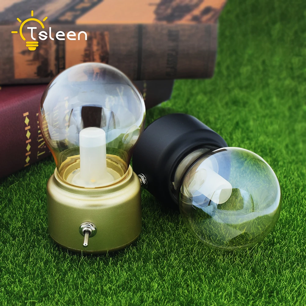 

New Vintage Bulb Night Light Retro USB Lamp Rechargeable luminaria Nightlight luces LED energy-saving Book lights Mini Bed Lamps