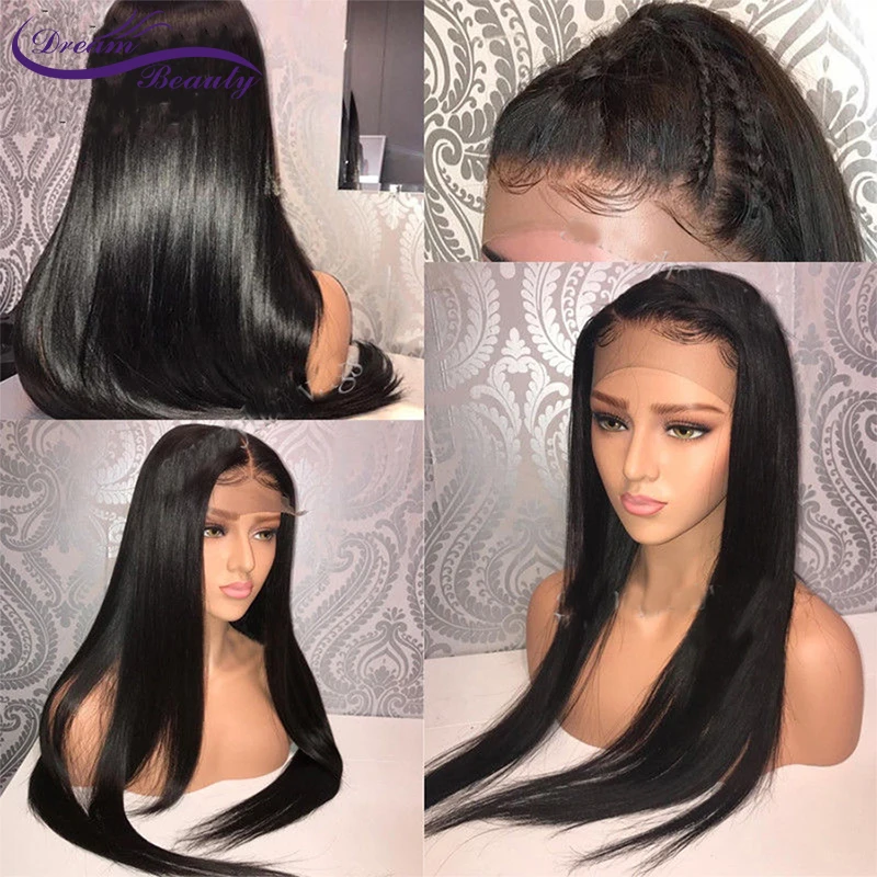 Dream Beauty hair Full Lace Human Hair Wigs Pre Plucked With Baby Hair Brazilian Remy Hair Full Lace Wigs Bleached Knots