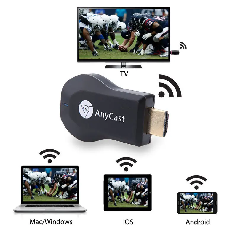 ТВ-флешка AnyCast M9 Plus Airplay HD 1080P Беспроводной Wi-Fi дисплей ТВ-ключ приемник DLNA Miracast для