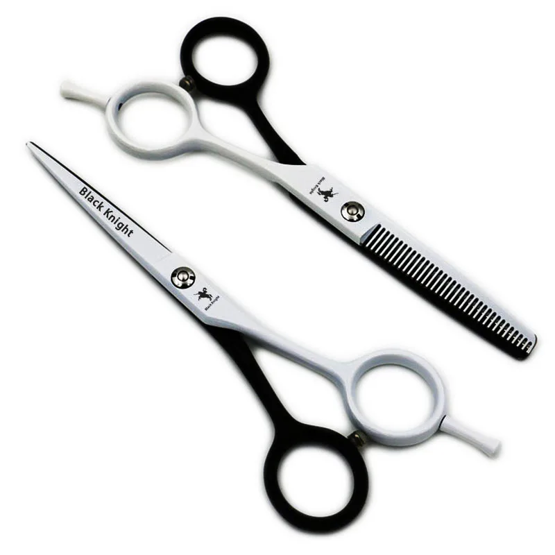 Kopen 5.5 6 Inch Professionele Kappers Schaar Set Snijden + Dunner Kapper Scharen Hoge Kwaliteit Persoonlijkheid Zwart wit Stijlen