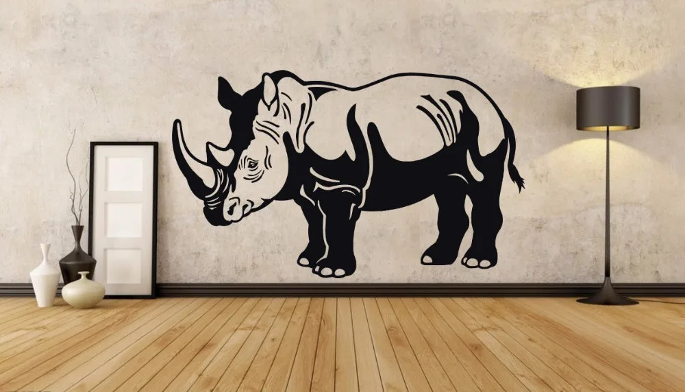 YOYOYU Наклейка на стену Afican Pried Animal ПВХ Rhino украшение дома зоопарк Декор Съемный стикер Плакат Фреска J992