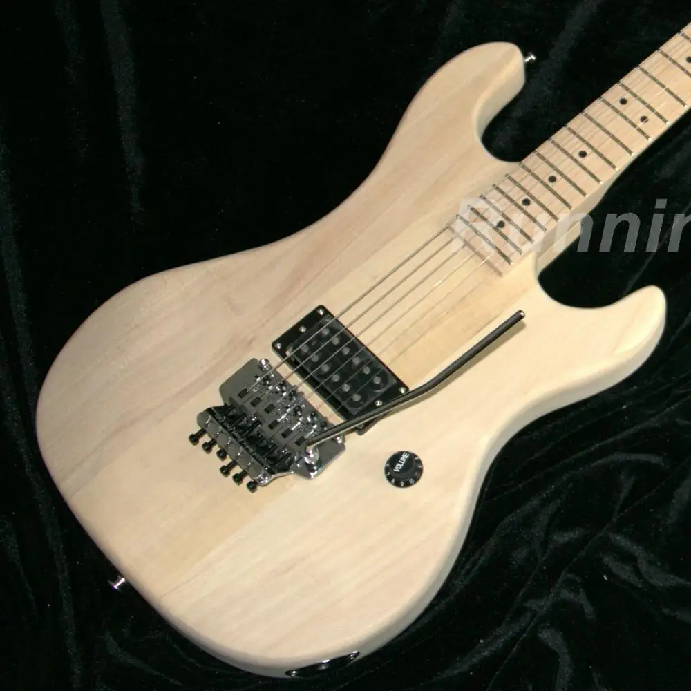 

Electric Guitar Hot selling original color one slant pickup electric guitar basswood neck basswood fretboard Chrome ha