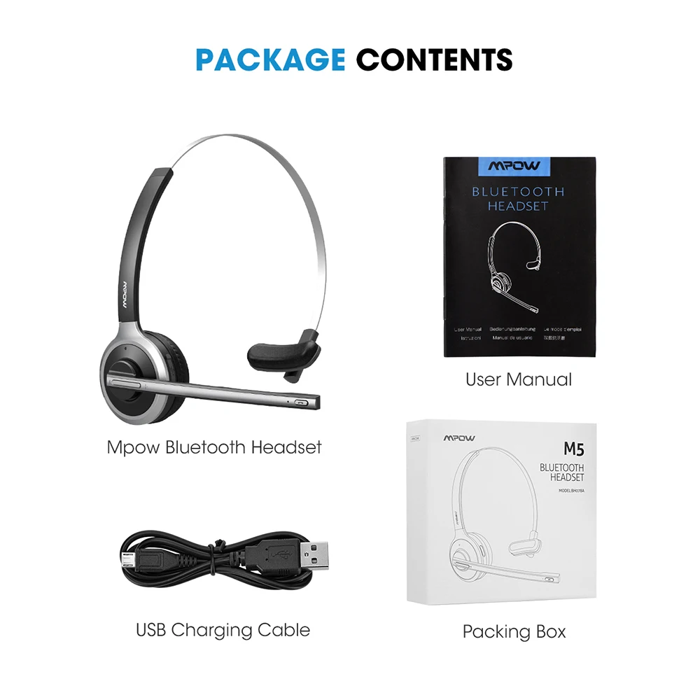 mpow m5 bluetooth headset pairing