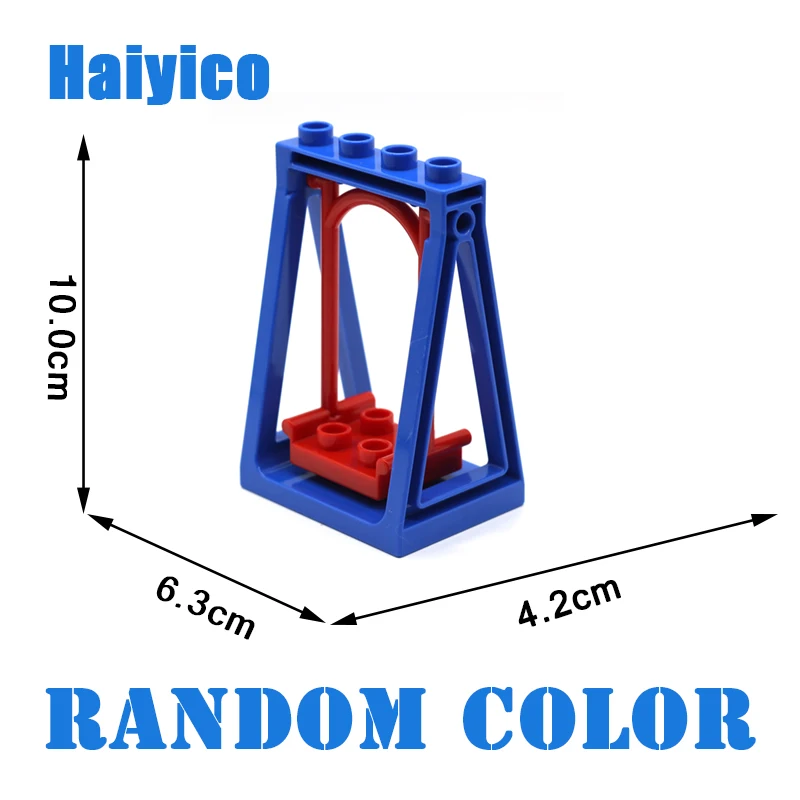 Креативная игровая площадка большие строительные блоки кирпичи качели слайд-лестница аксессуары для трубопроводов совместимые Duplo Детские DIY игрушки набор подарок - Цвет: Floor swing