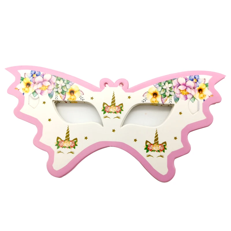 

Happy Birthday Events Party Girls Kids Favors Wedding Eye Cover Unicorn Theme Decoration Baby Shower Paperboard Masks 10PCS/PACK