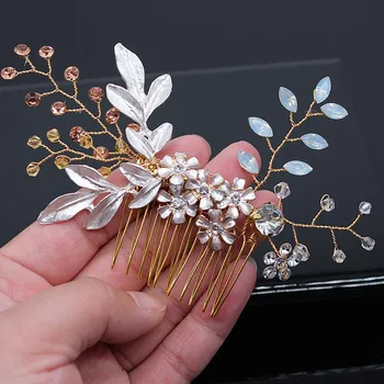 Bridal Hair Accessories Crystal Peals Hair Combs Wedding Hair Clips Accessories Jewelry Handmade Women Hair Ornaments Headpieces 4