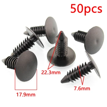 

Dewtreetali Universal 50Pcs Car Clips Fender Bumper Shield Retainer Auto Fastener fit 8mm Hole Plastic Plastic Rivet Car Styling