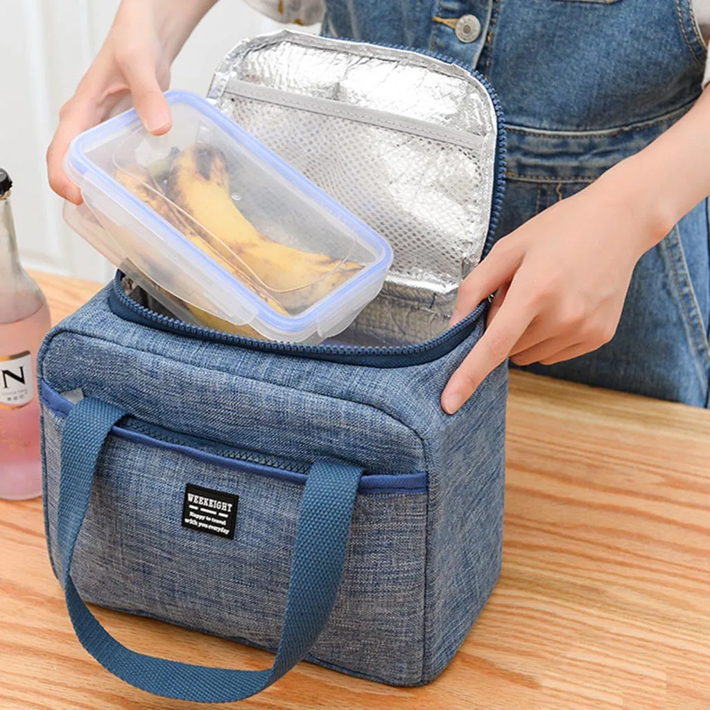 

Portable Insulated Lunch Bag Totes Soft Cooler Bag Food Fruit Storage Organizers Totes Handbag Waterproof Thermal Picnic Boxes