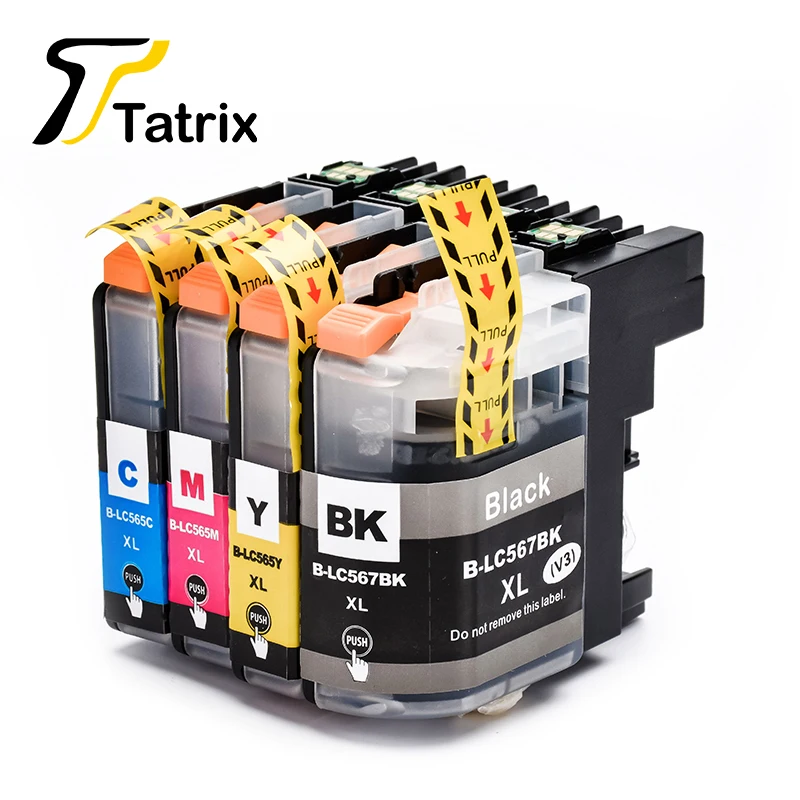 

Tatrix 4PK For Brother LC567 LC565 Compatible Ink Cartridge 567XL 565XL For Brother MFC- J2310 J2510 Printer