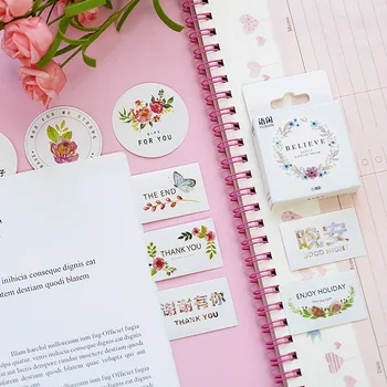 

50pcs/pack Kawaii Flower Character Mini DIY Craft Clear Stickers Decorative Diary Album Stick Label Book Phone Decor