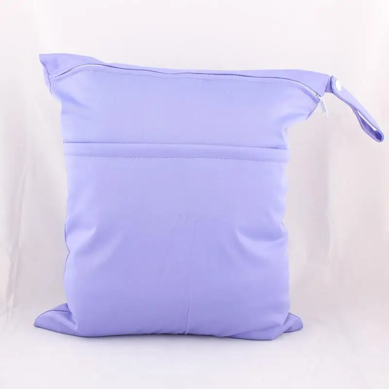 [Sigzagor] мешок для влажных и сухих подгузников многоразовые две молнии однотонные 9 цветов - Цвет: Purple