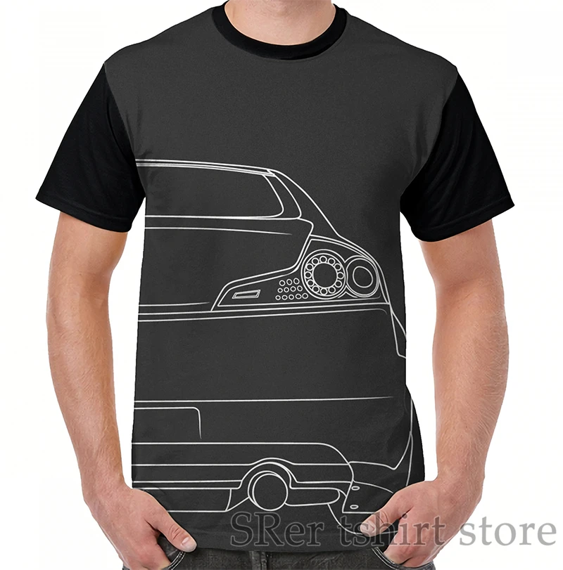 

Funny print men t shirt women Tops tee G35 rear outline - white Graphic T-Shirt men O-neck Short Sleeve Casual tshirts