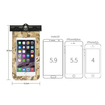 

New Camouflage Waterproof Bag Case Universal Mobile Phone Bag Swim Case Take Photo Under water Full Protection Cover 20.5*11.5cm