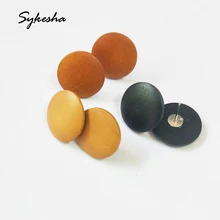 Новинка; Лидер продаж высокое качество 3 пар/компл. Для женщин круглый чёрный; коричневый деревянный серьги-гвоздики набор Для женщин простой акции крупное колье серьги