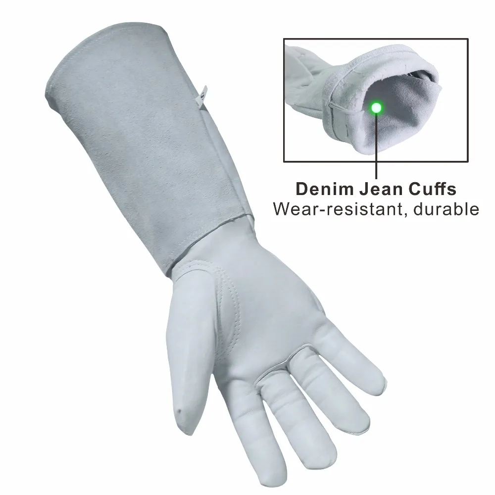 Guantes de soldadura de cuero resistentes al calor/fuego, perfectos para jardinería/soldadura Tig/apicultura/barbacoa
