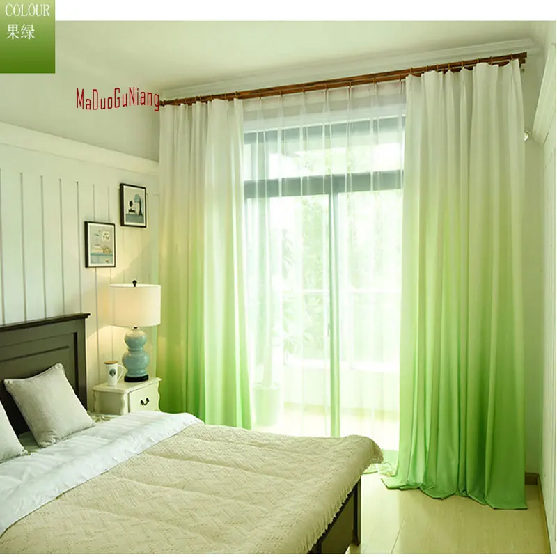 

Gradient Color Window Curtains For Living Room Bedroom Rainbow Sheer Tulle Curtains And Blackout Curtains For Window Shading